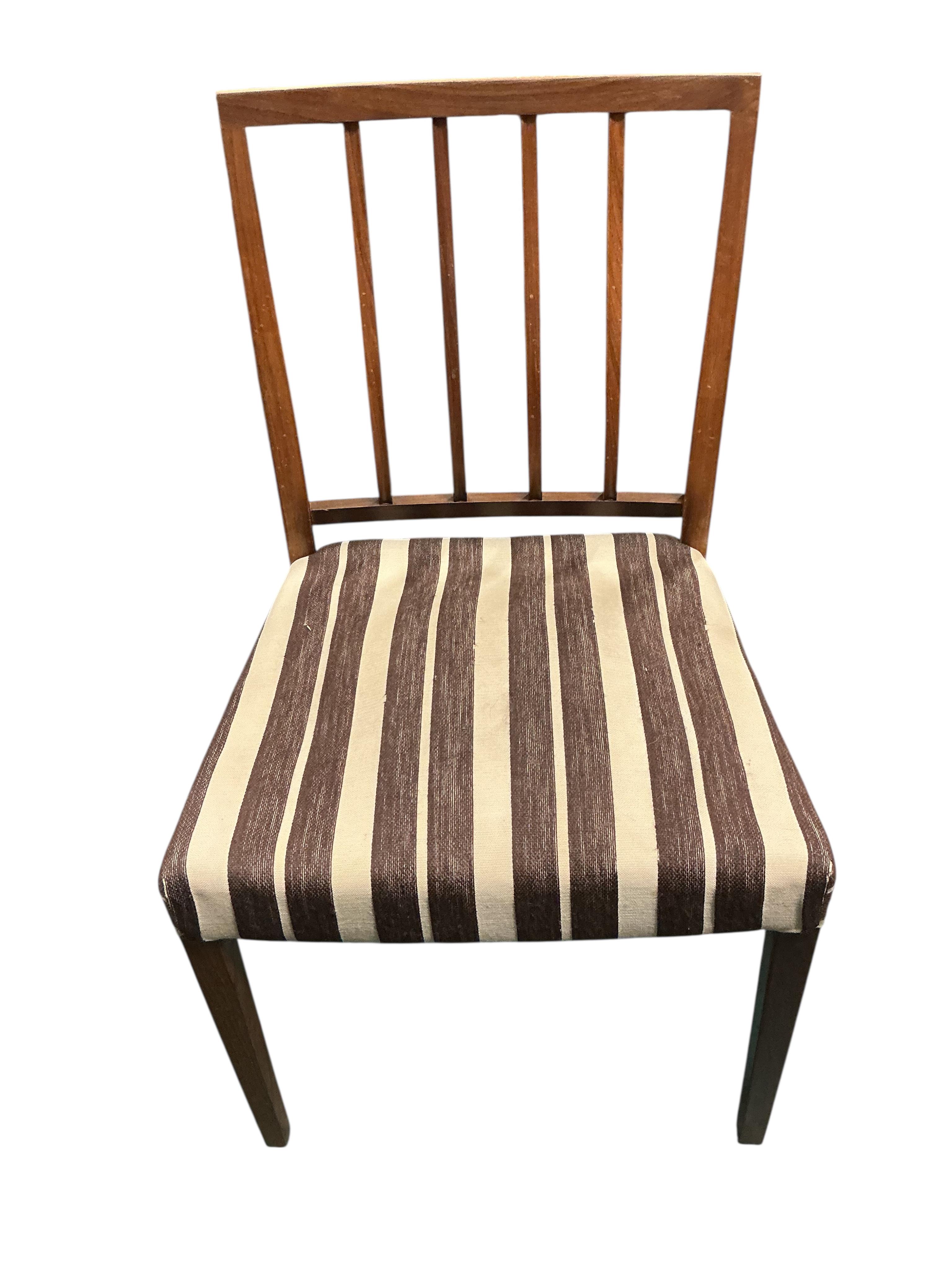 A set of four mid century Indian rosewood dining chairs, width 45cm, depth 46cm, height 84cm